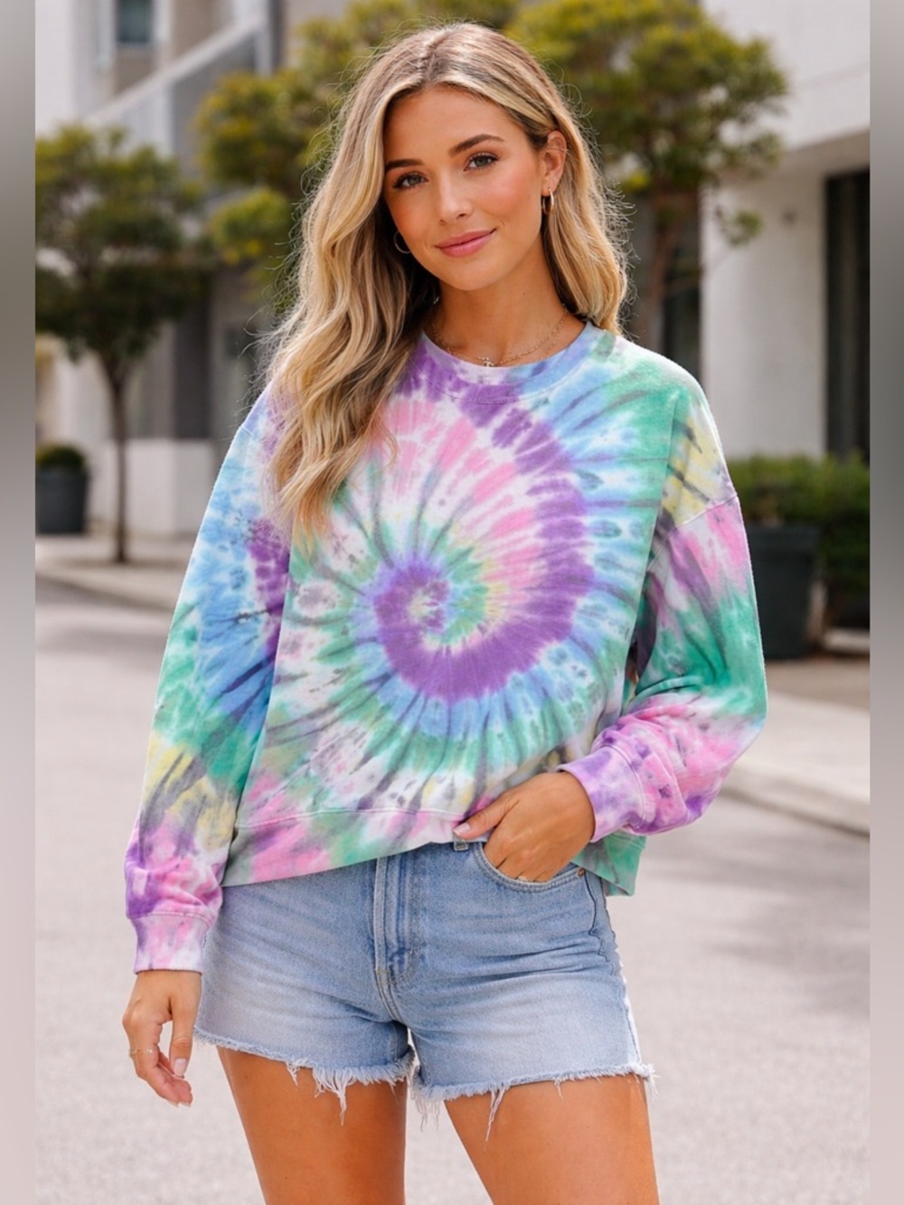 🎀Victoria's Secret PINK swirl tie dye sweatshirt 🎀 size small